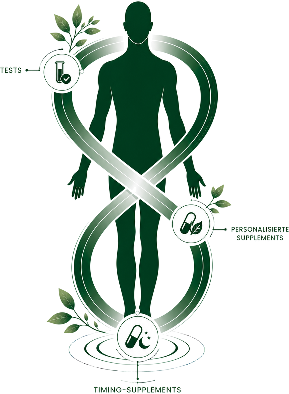 Bio-Età Longevity Loop für ein aktives gesundes Leben. Healthspan-Test, personalisierte Supplements und Timing-Supplements für mehr Energie, bessere Regeneration und maximale Lebensqualität
